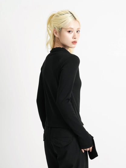 high neck fitted cardigan