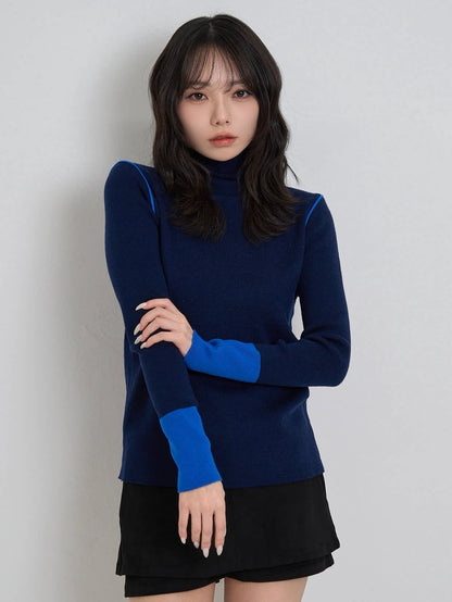 color point turtleneck knit