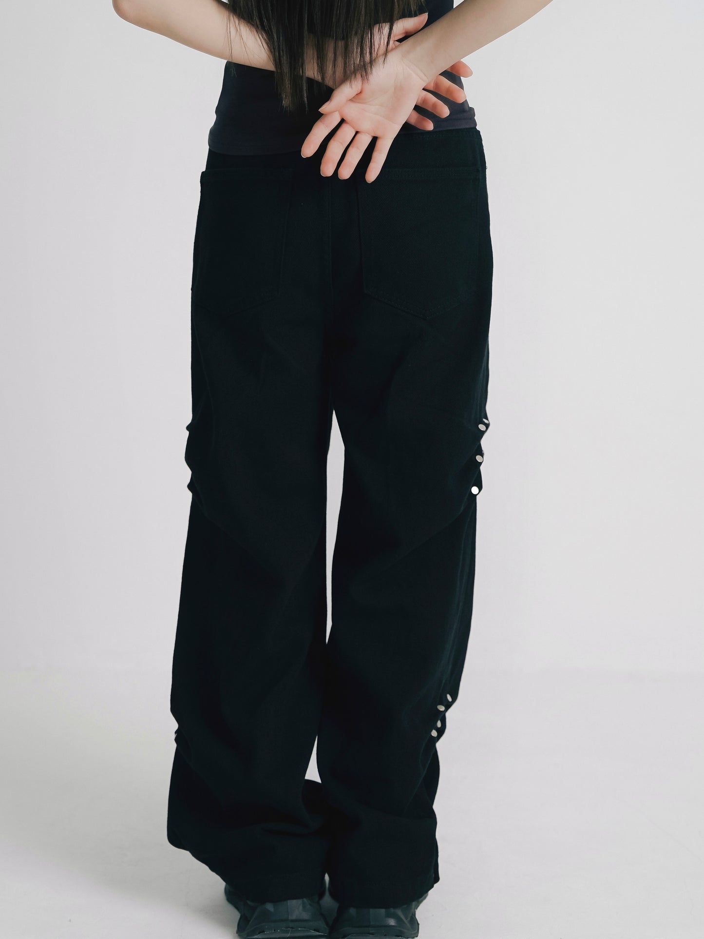 cotton side eyelet pants
