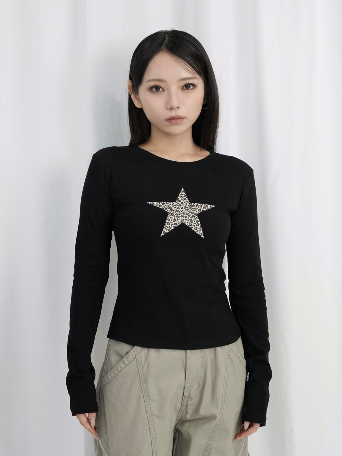 star leopard long t