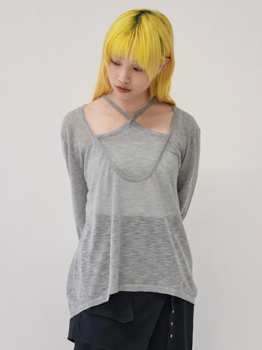 sheer cross knit