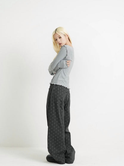 frill trim cardigan