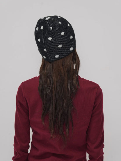 dot knit beanie