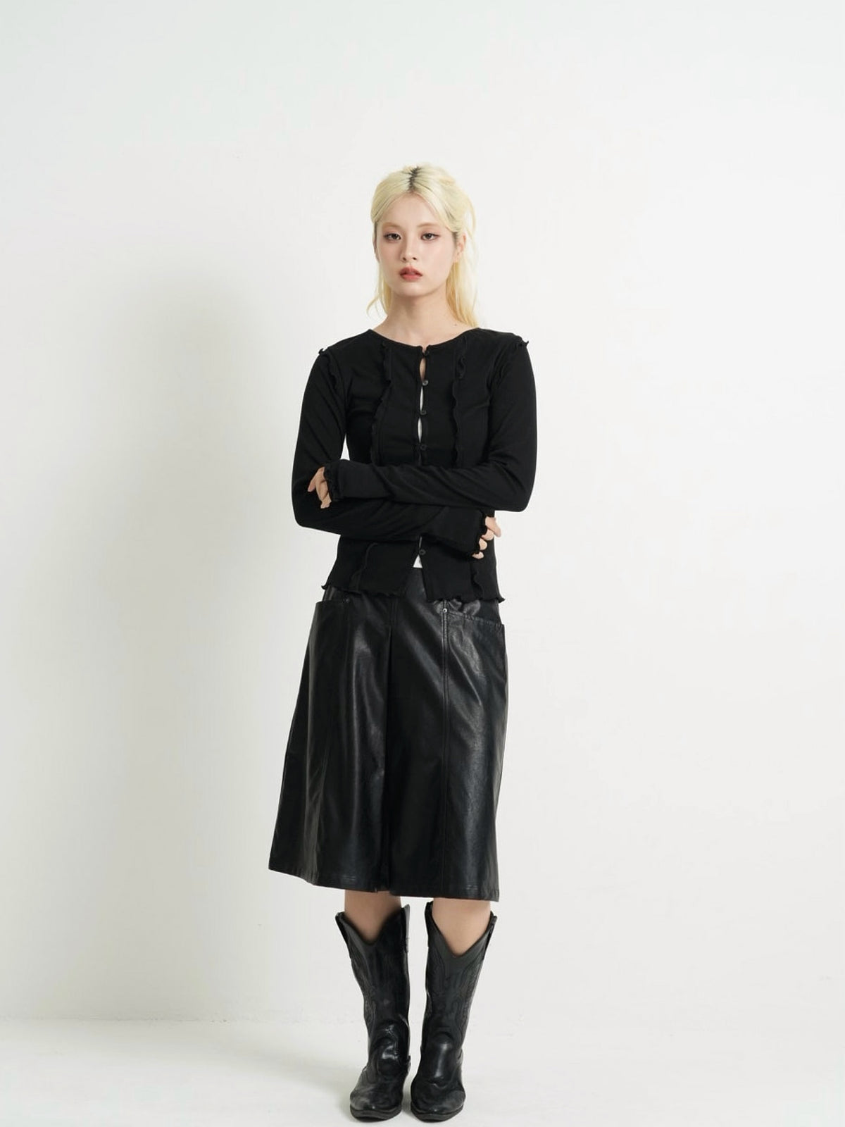 frill trim cardigan