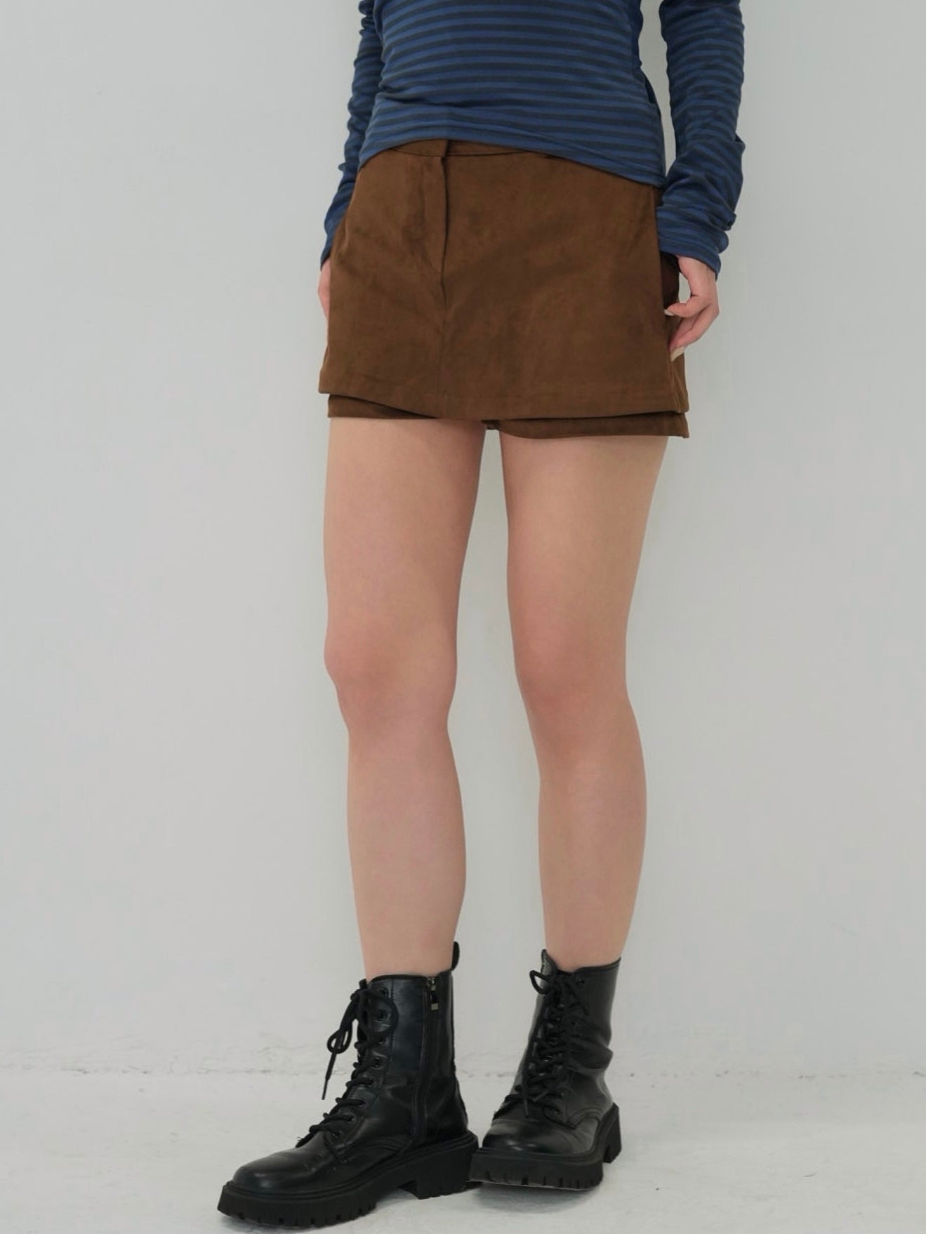 suede mini skirt pants