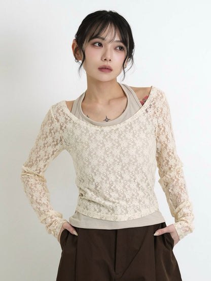 layered lace halter tops