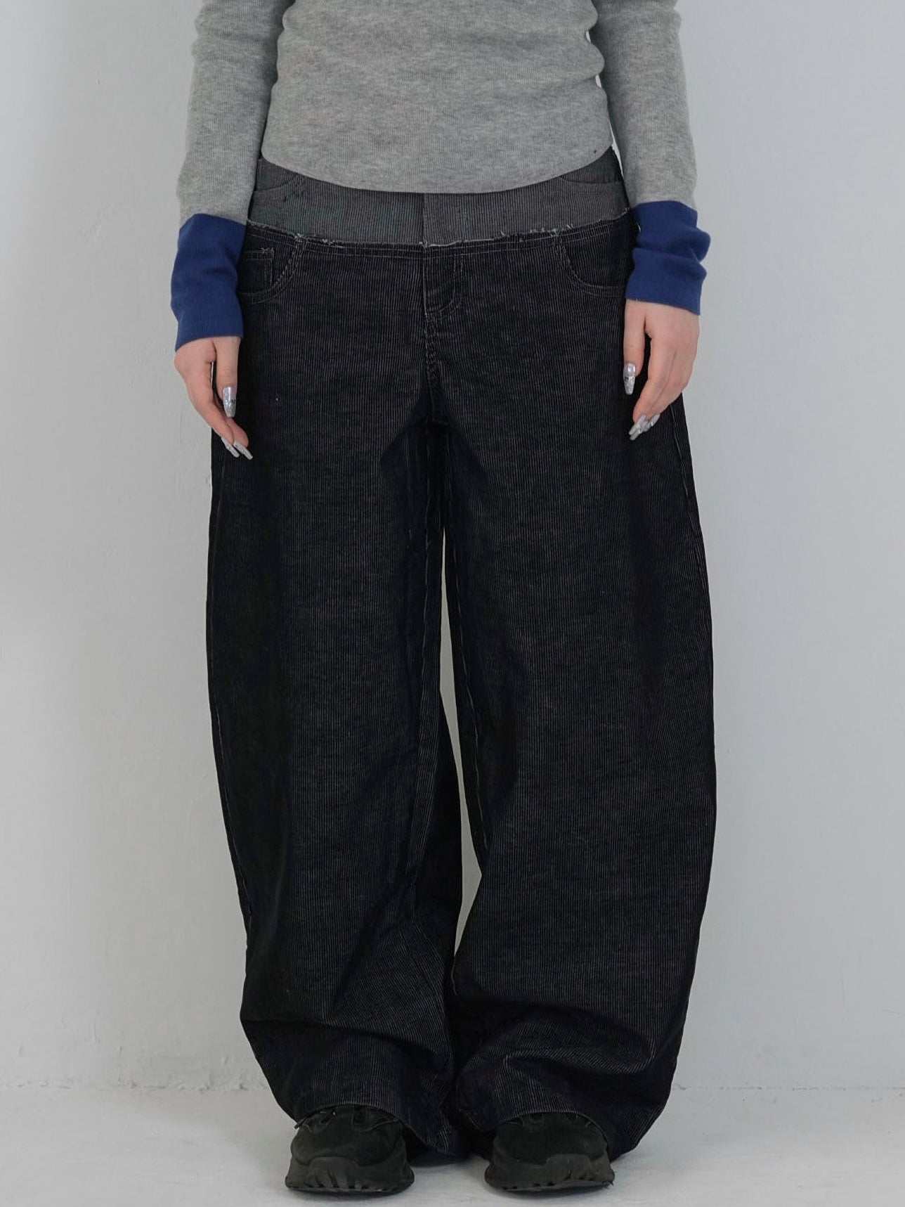 waist block corduroy pants