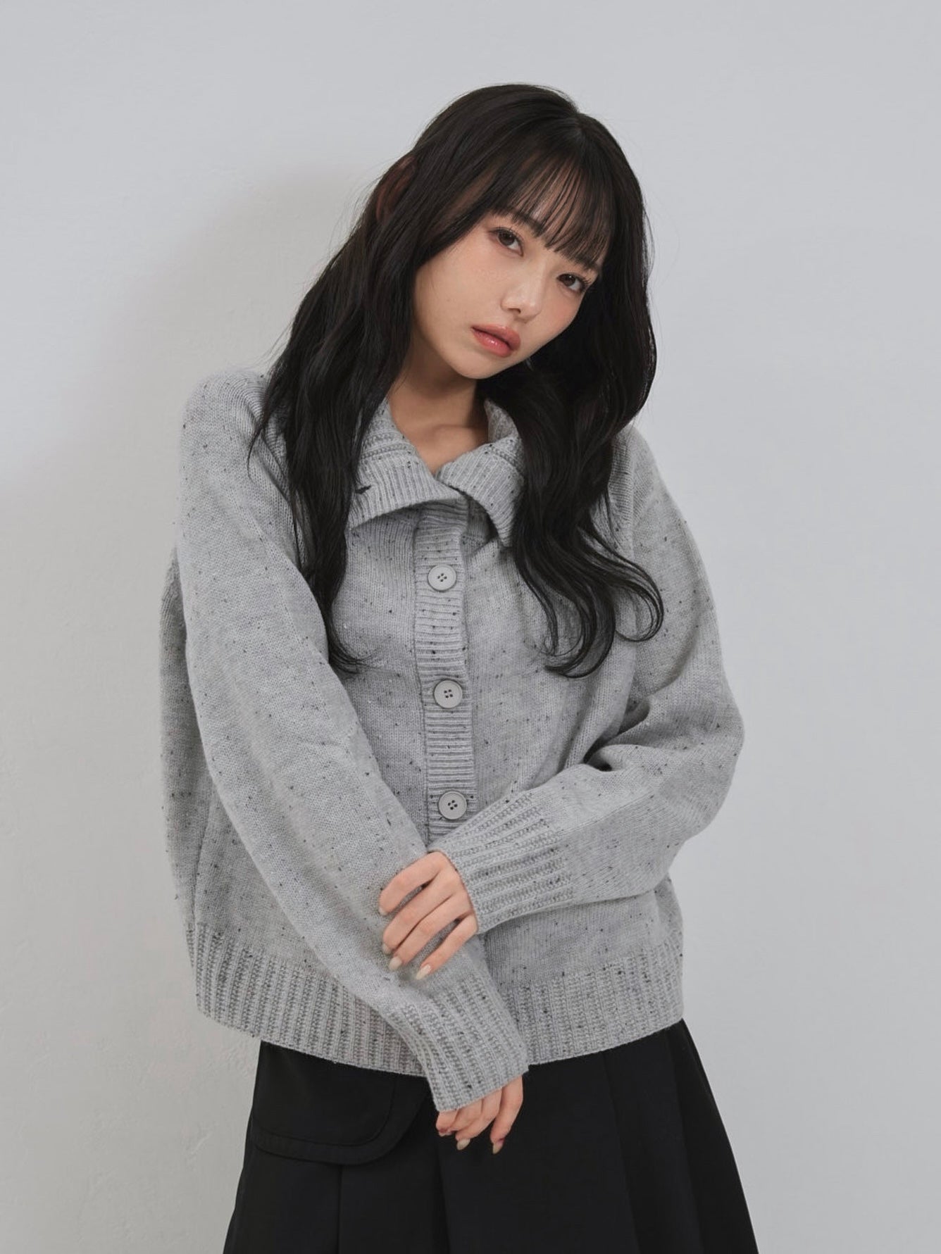nep high neck cardigan