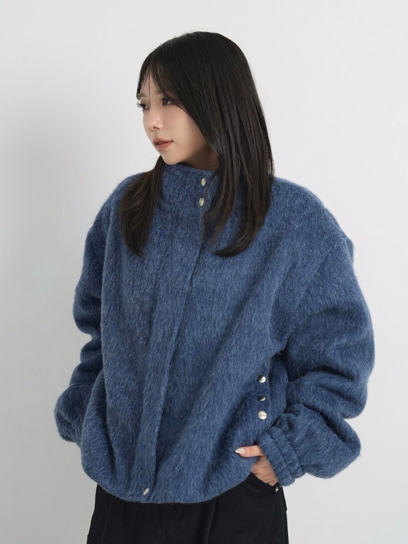 mohair snap blouson