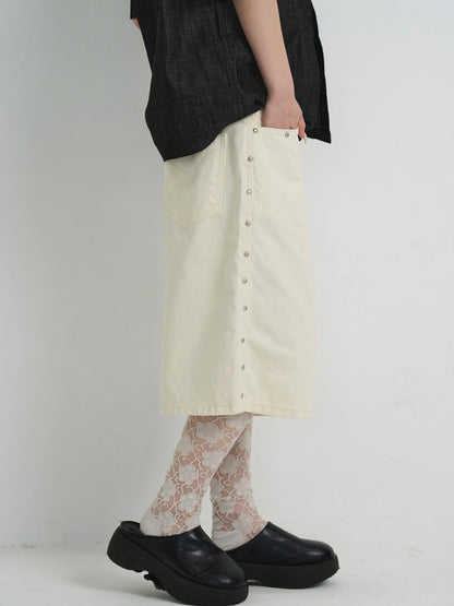 side stud bermuda pants