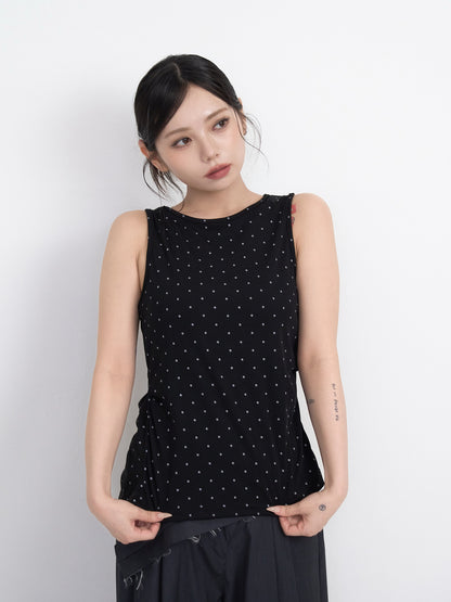 open back ribbon dot tops