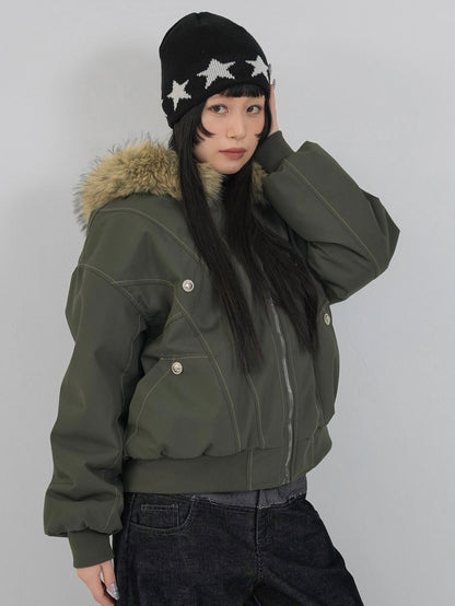 military fur hood jacket
