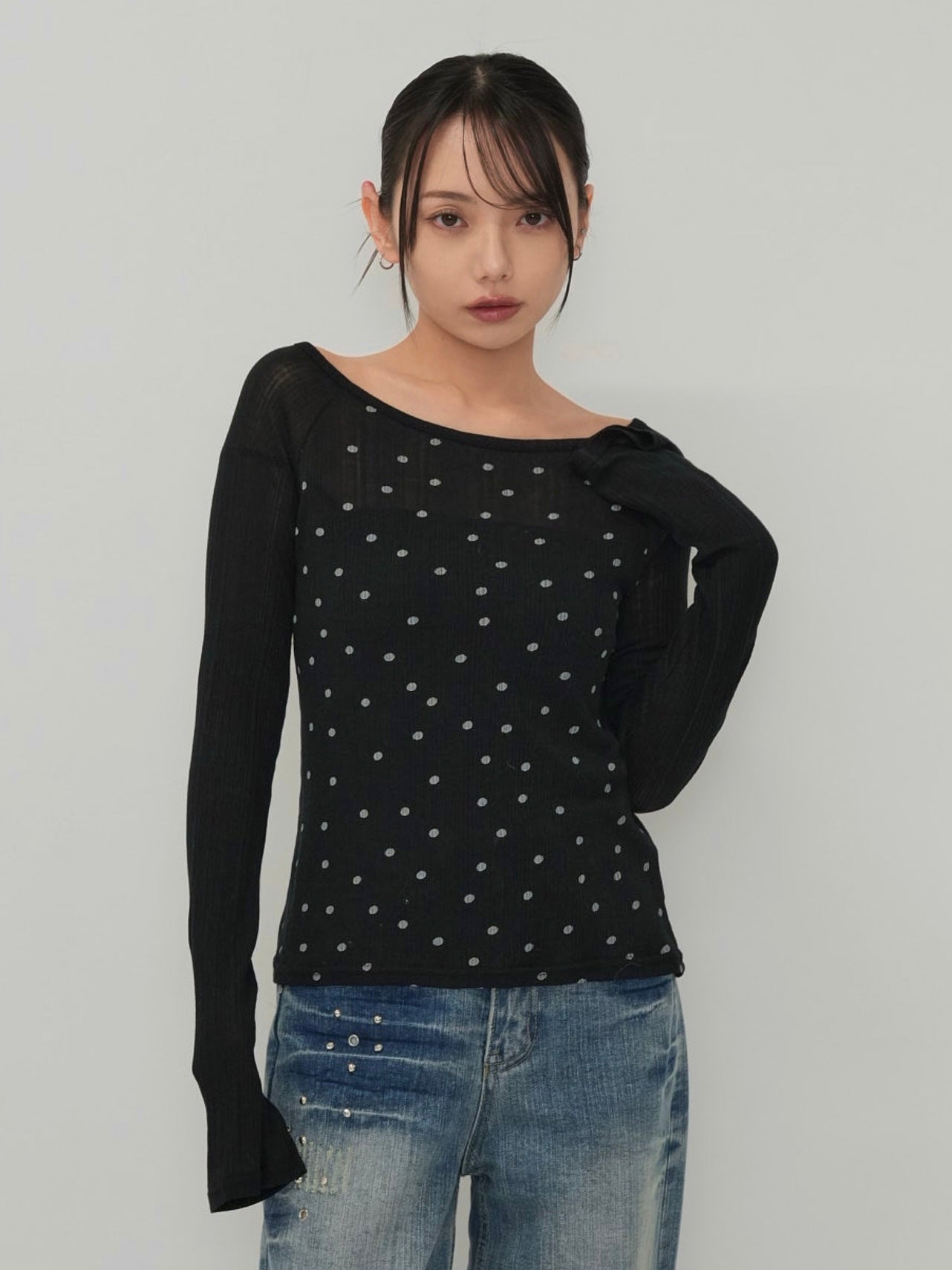 light dot raglan tops