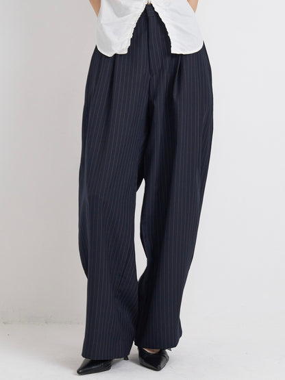wide stripe tuck pants