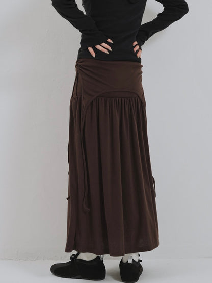 drape gathered long skirt
