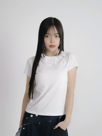 mini collar compact tops