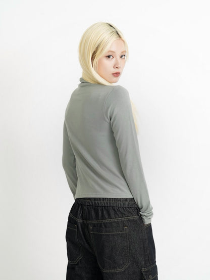 high neck fitted cardigan