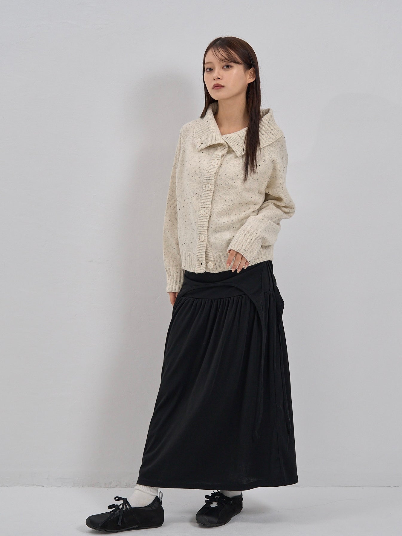 drape gathered long skirt