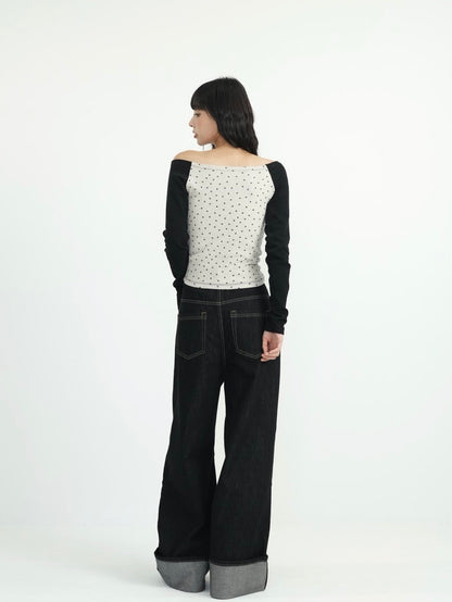 star dot raglan tops