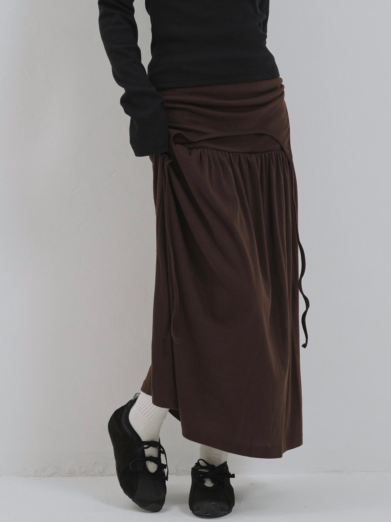 drape gathered long skirt