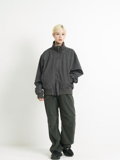 double zip high neck jacket