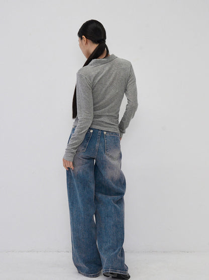 curve collar tops