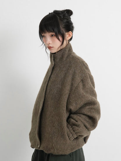 mohair snap blouson