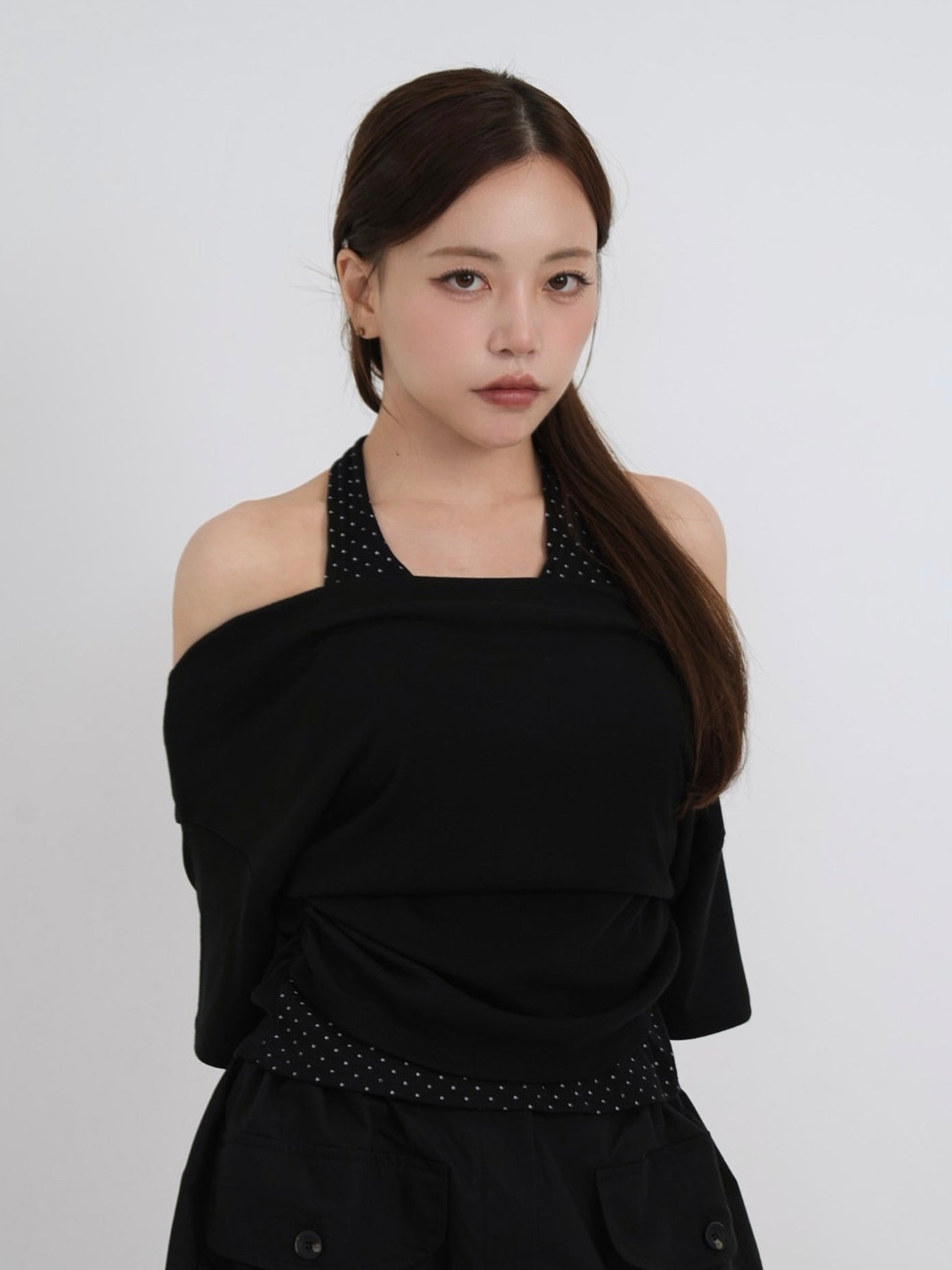 drape dot layered tops