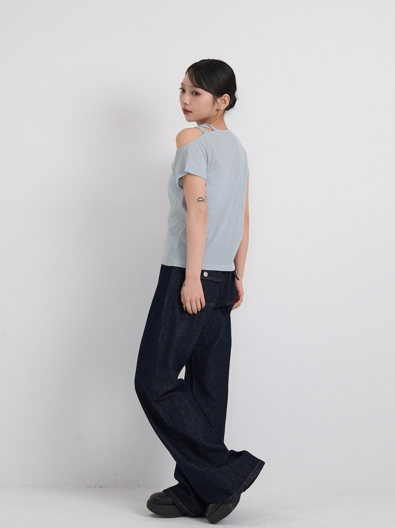 one shoulder cut tops