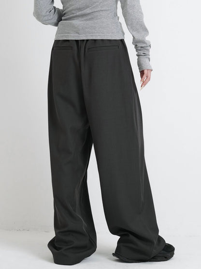 waist cord wide pants