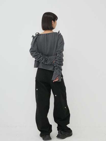 ribbon off shoulder tops