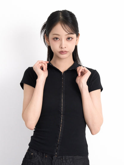 slim hook detail tops