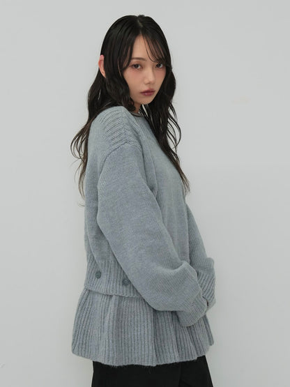 2way layered hem knit