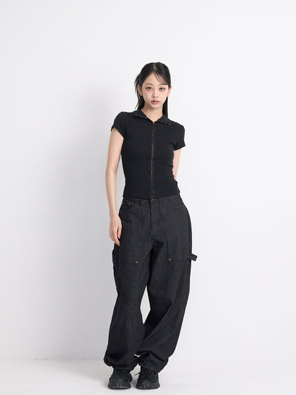 slim hook detail tops