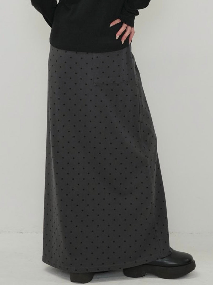 dot maxi skirt