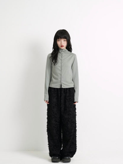 high neck fitted cardigan