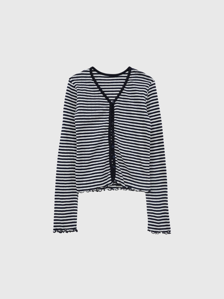 punching stripe cardigan