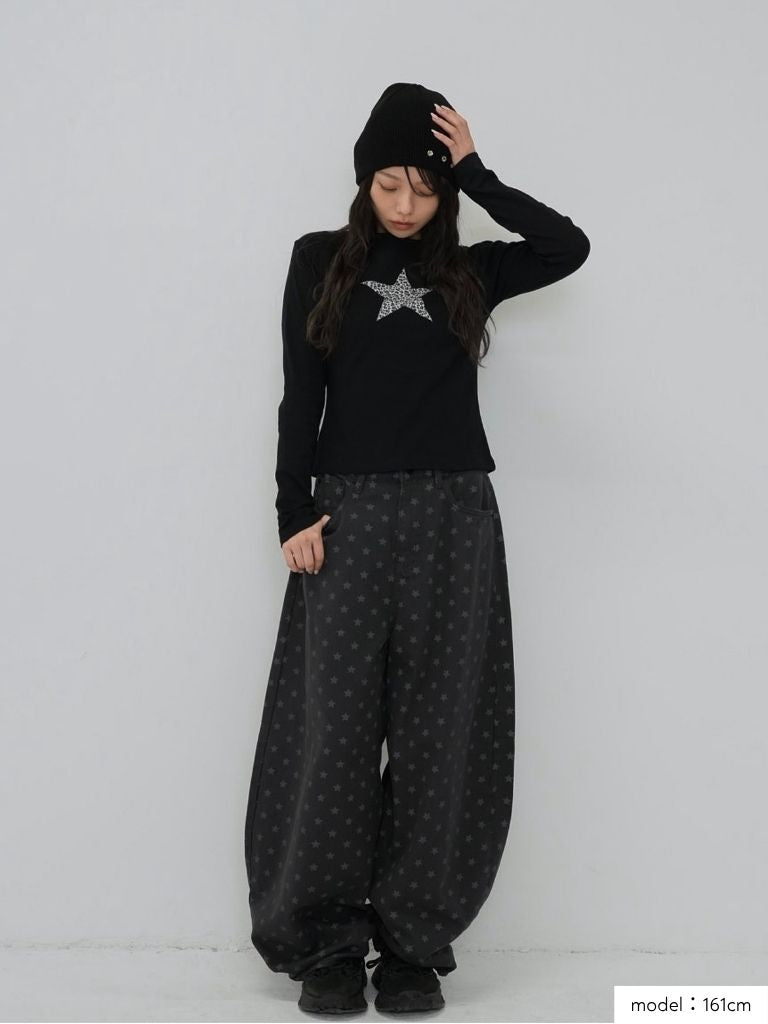 star leopard long t