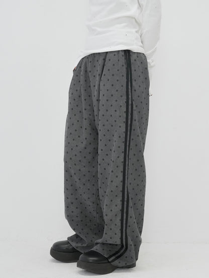 dot wide line pants