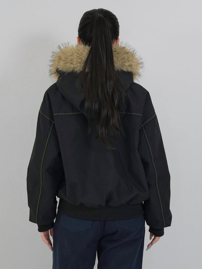 military fur hood jacket