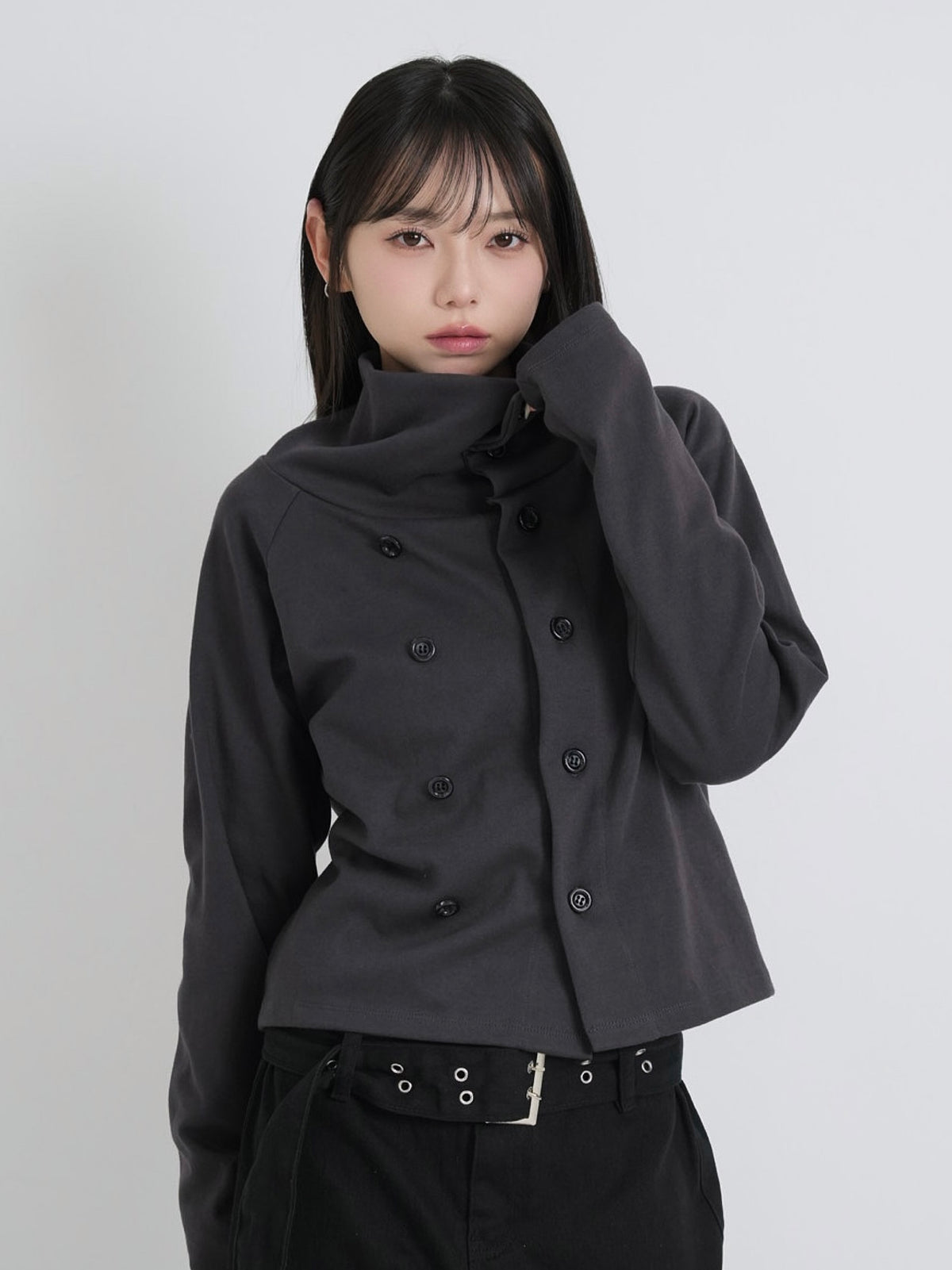 minimal double button cardigan