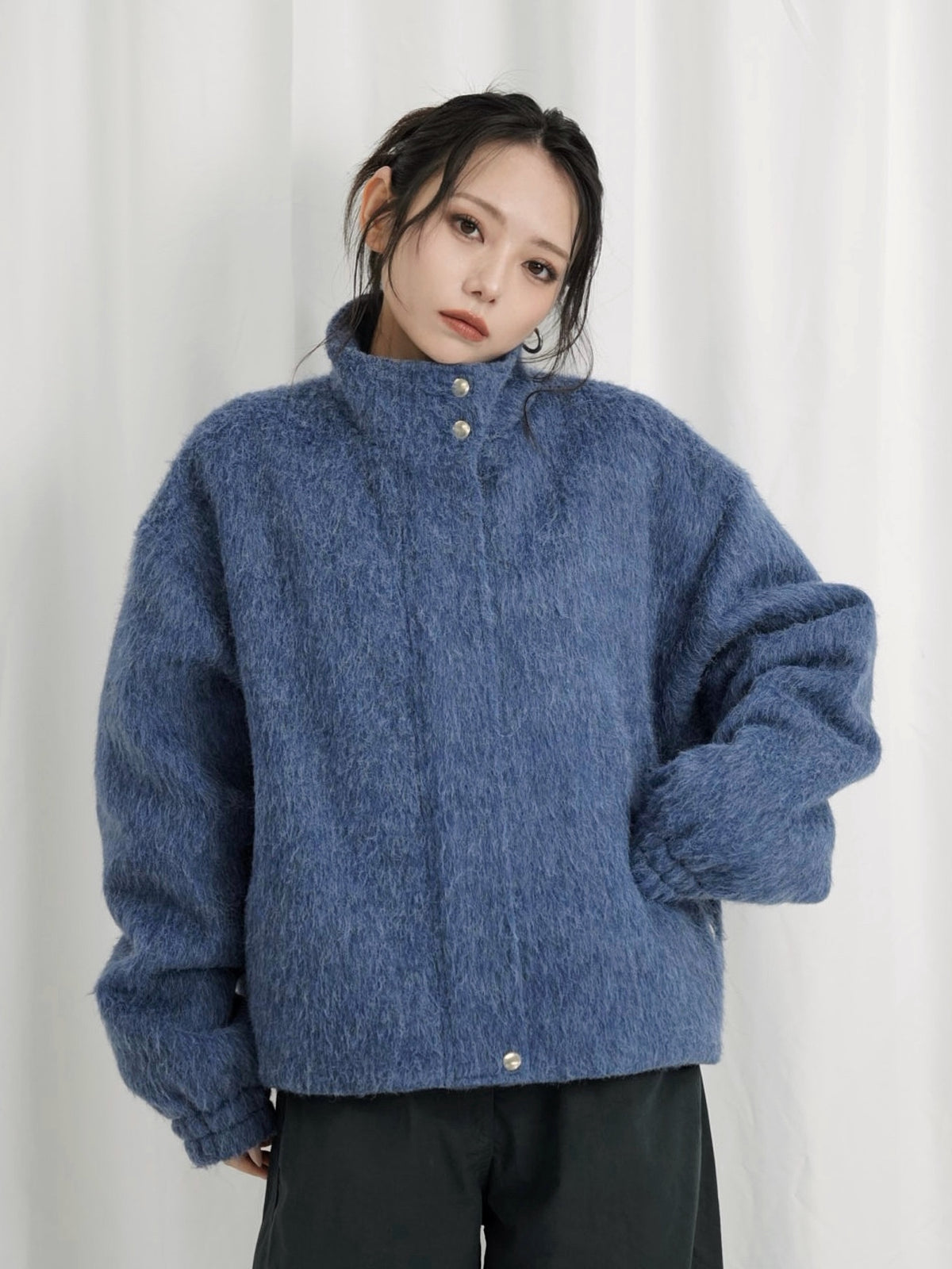 mohair snap blouson