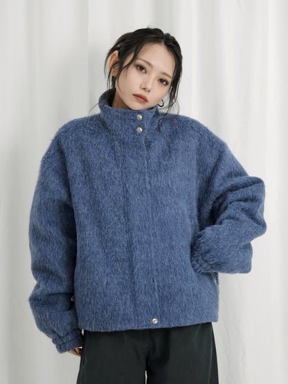 mohair snap blouson