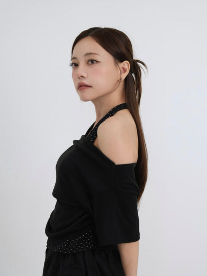 drape dot layered tops
