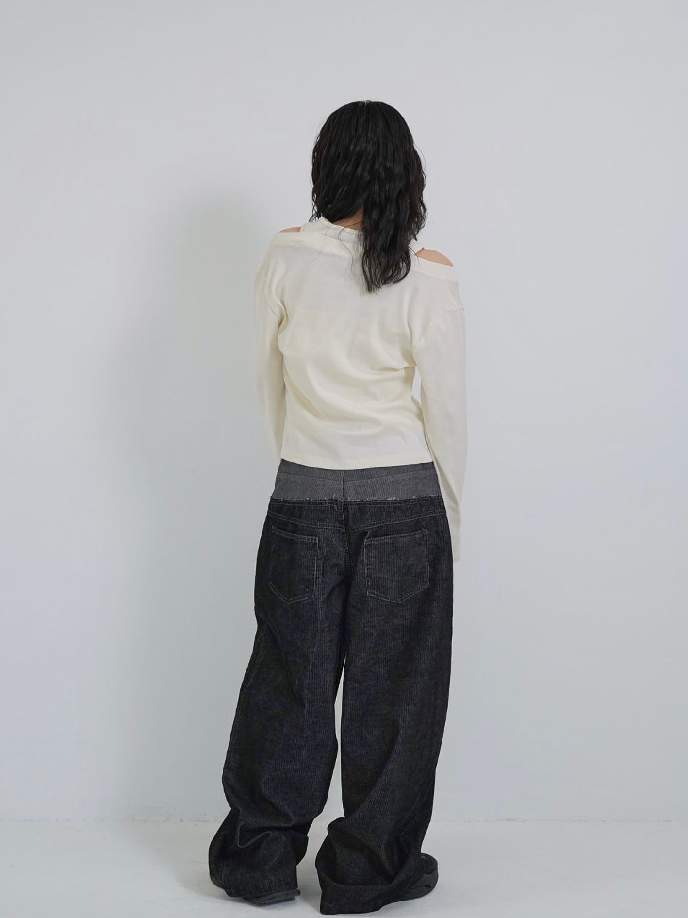 waist block corduroy pants