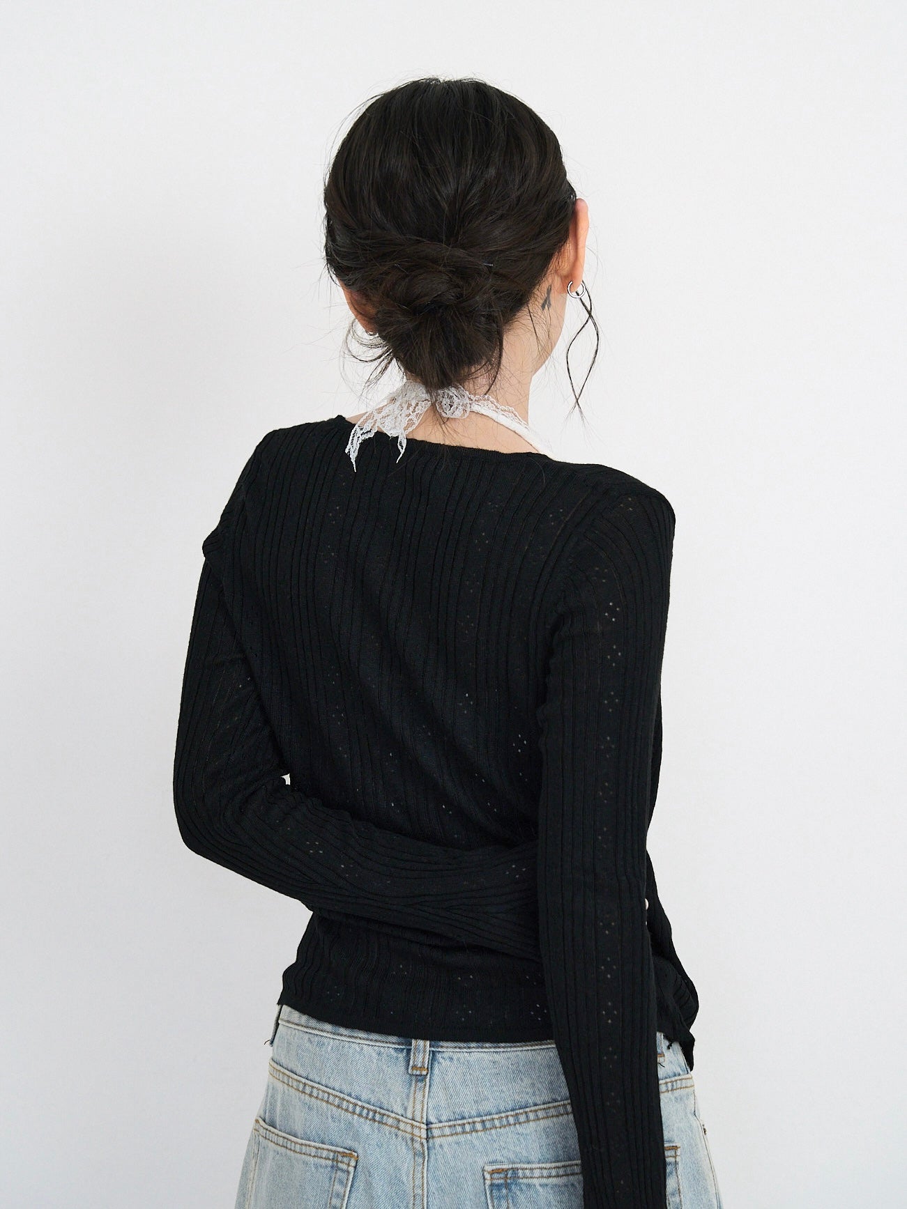 deep v neck cardigan