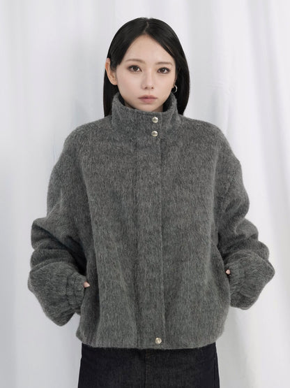 mohair snap blouson