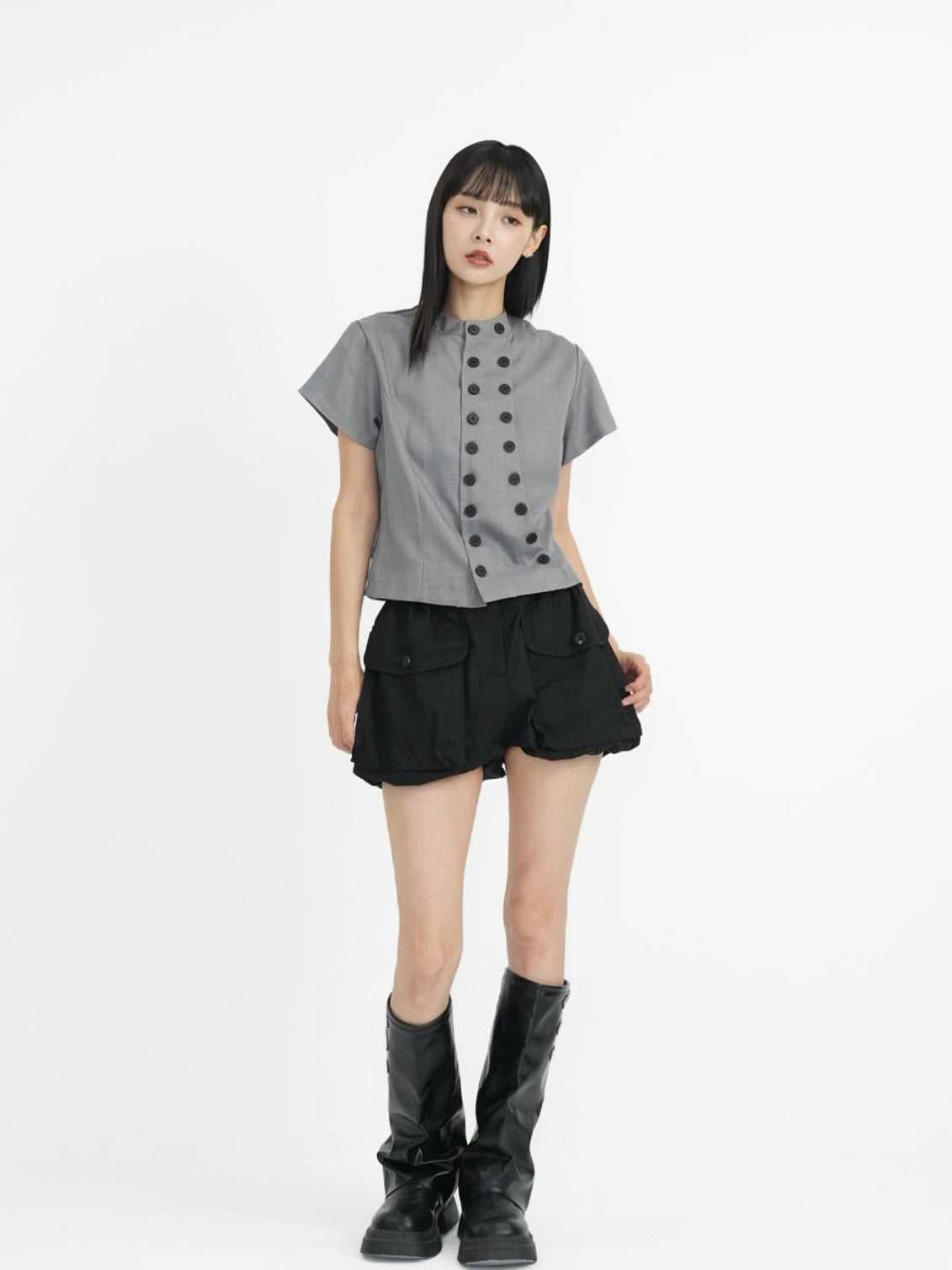 front double button tops