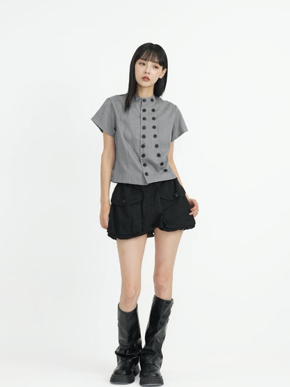 front double button tops