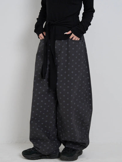 star dot balloon pants
